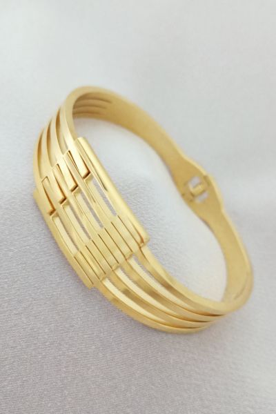 Çelik kaburga gold bileklik