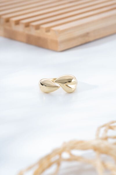 Gold Damla Formlu Yüzük