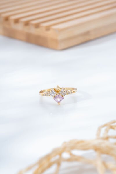 Gold Mor Taşlı Yüzük