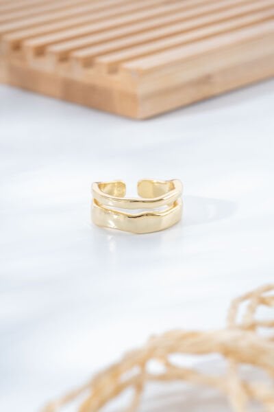 Gold Dalga Desenli Yüzük