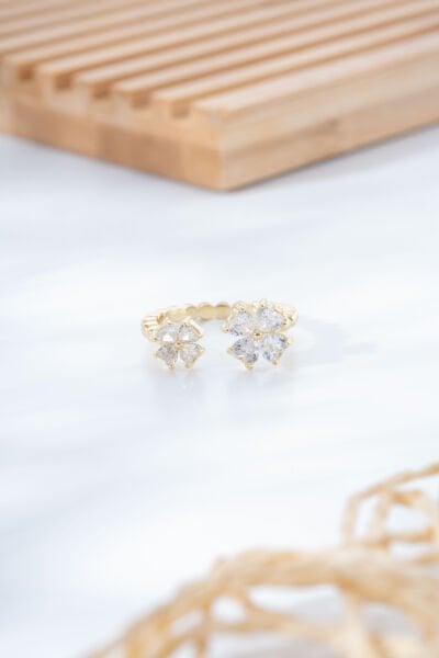 Çift Taşlı Yonca Yüzük