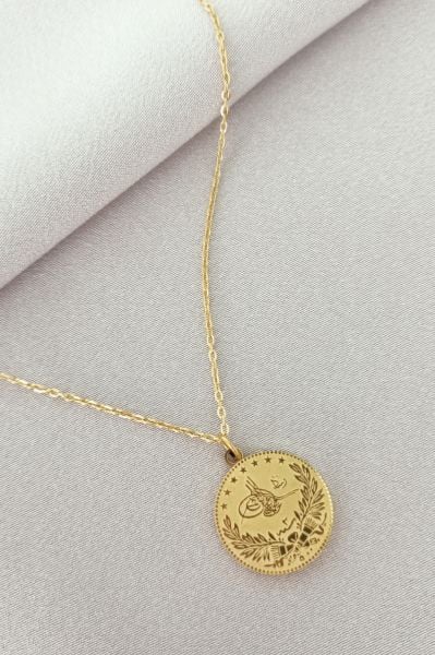 Çelik kolye gold
