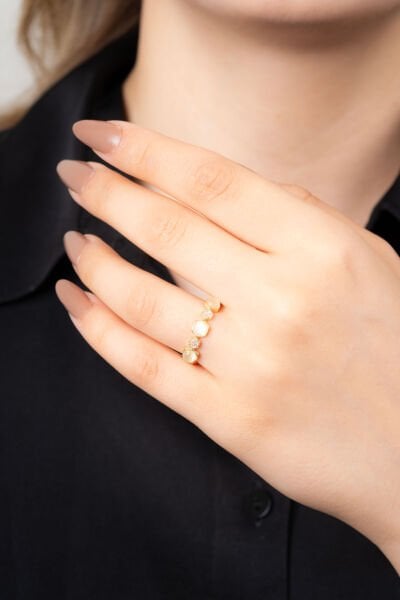 Gold Mini Köşegen Yüzük