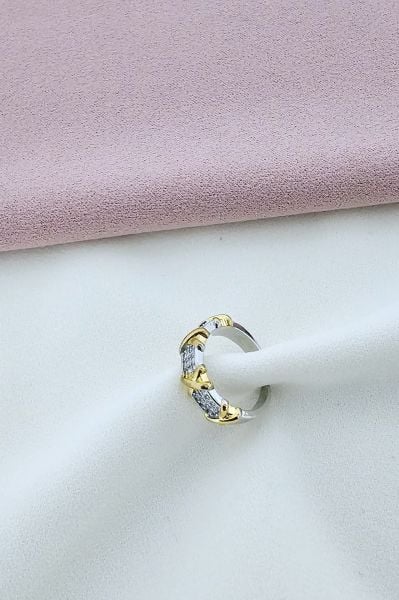 Gold X Detaylı Çelik Yüzük
