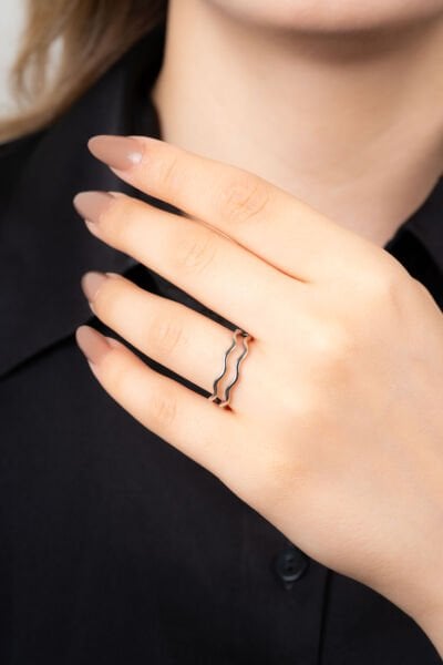 Silver Çift Dalgalı Yüzük