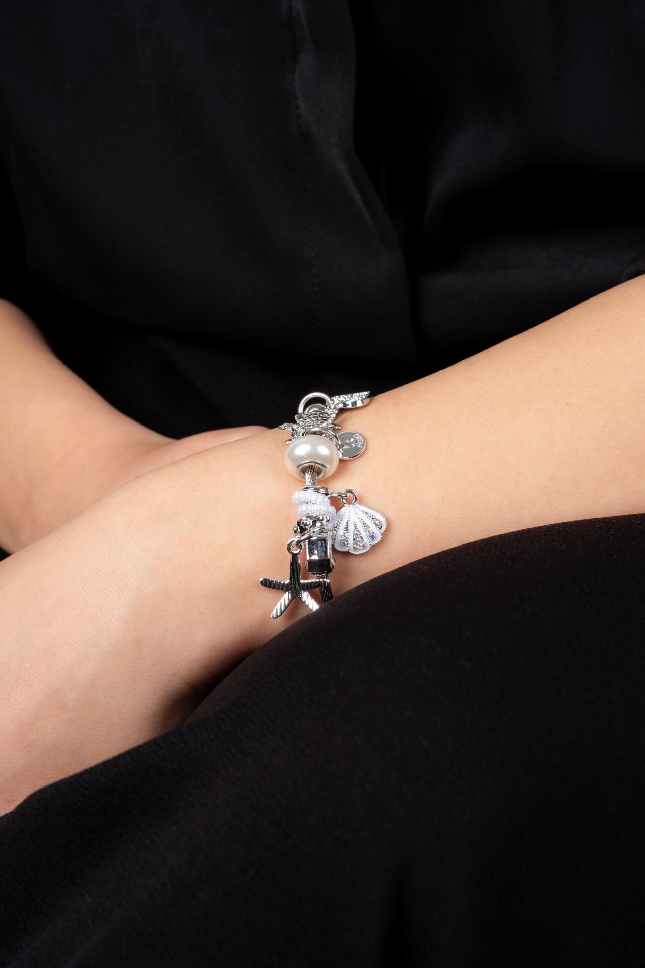 Çelik Pandora Kalp ve Yıldız Figürlü