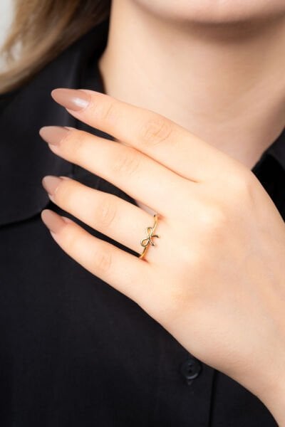 Gold Mini Fiyonk Yüzük