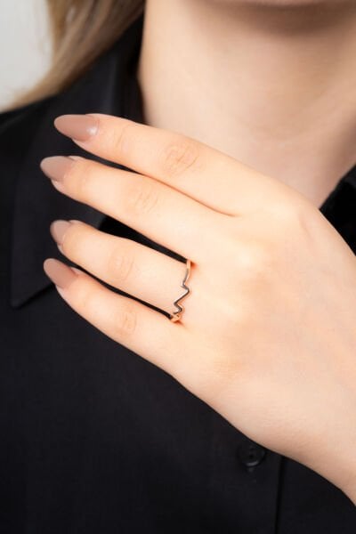 Bakır Zikzak Model Yüzük