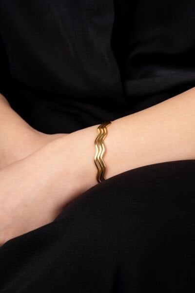 Şık Dalga Ajda Zigzak Bileklik 70 mm