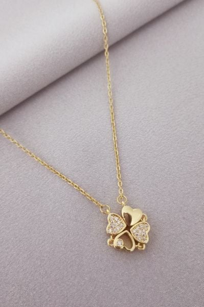 Çelik mıknatıslı gold kolye