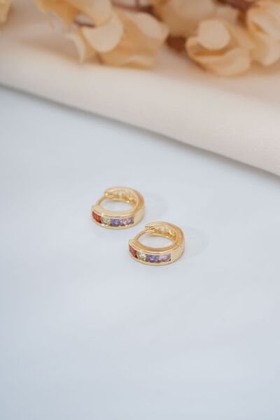 Gold 3 Renkli Halka Küpe