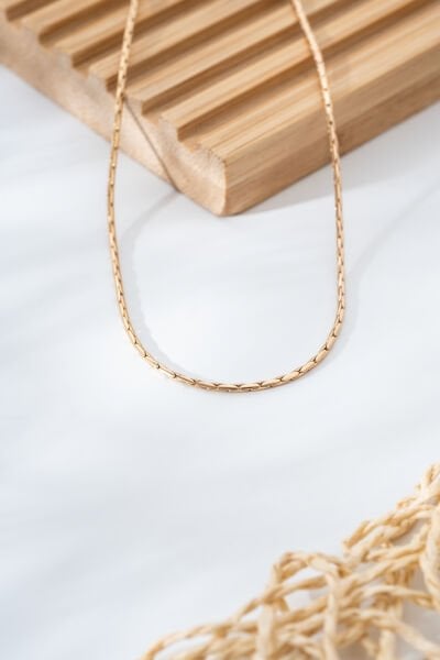 Rose Gold Düz Zincir Detaylı VİP Kolye