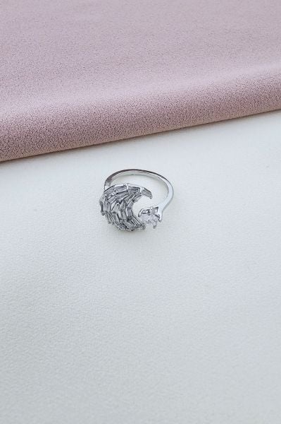 Çelik ayarlanabilir silver yüzük