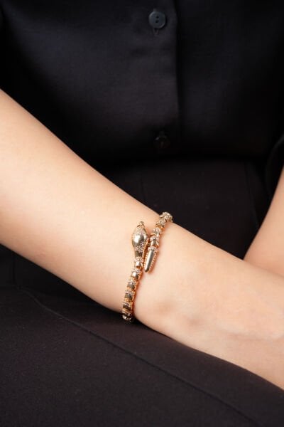 Rose Taşlı Yılan Bileklik