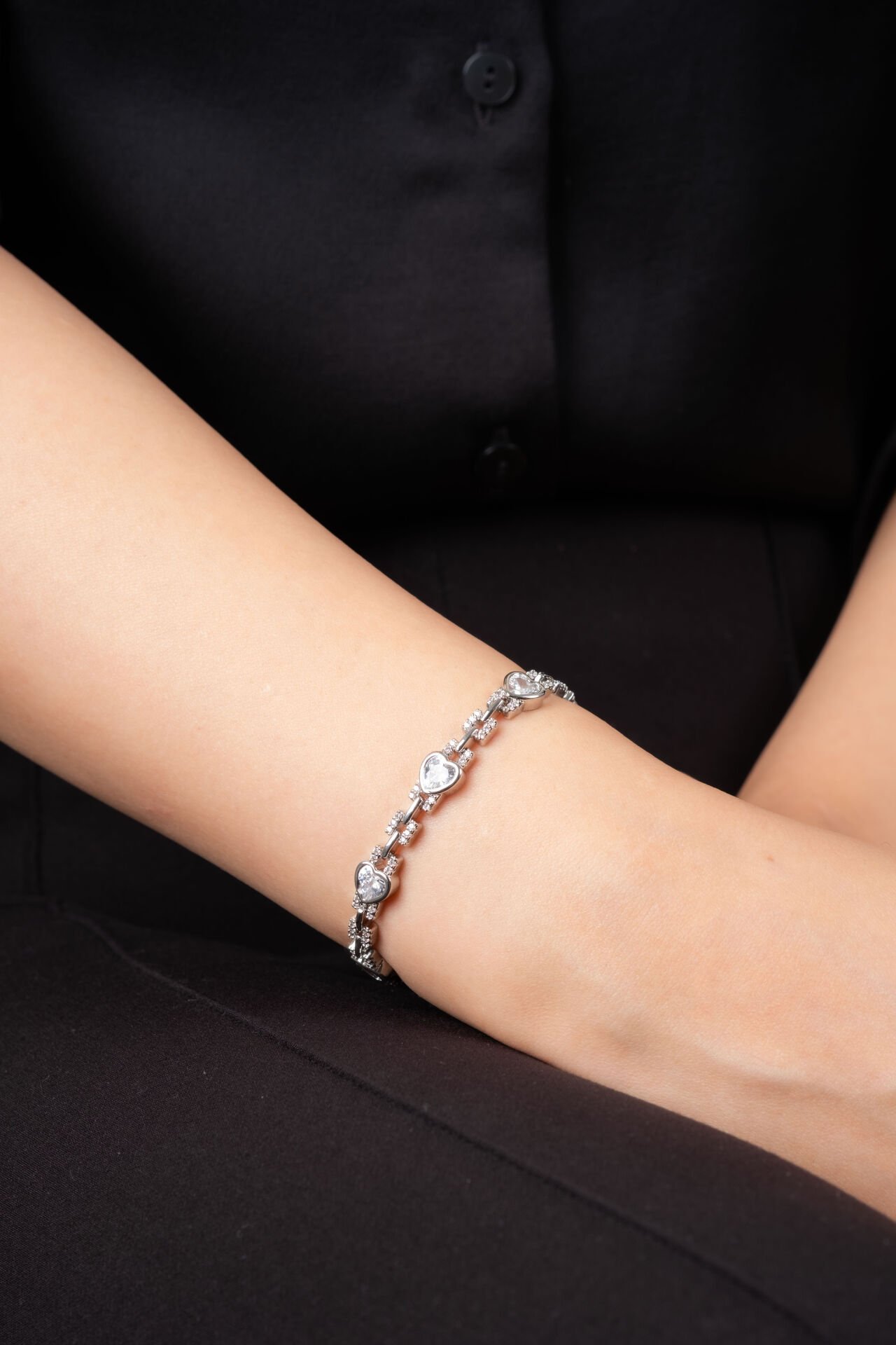 Silver Kalp Taş Detaylı Bileklik