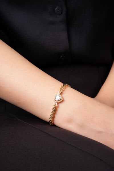 Rose Cam Kalpli Verev Bileklik