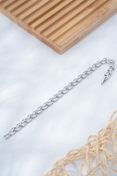 Silver Cam Taşlı Yaprak Bileklik