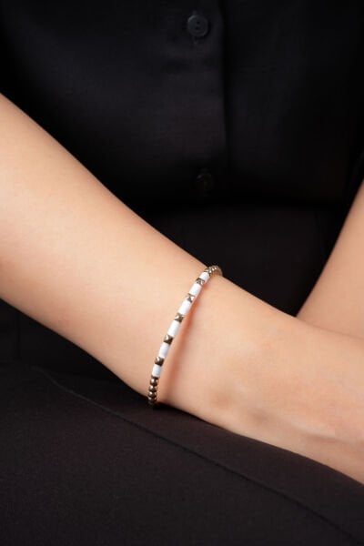 Rose Dorikalı Beyaz Detaylı Bileklik