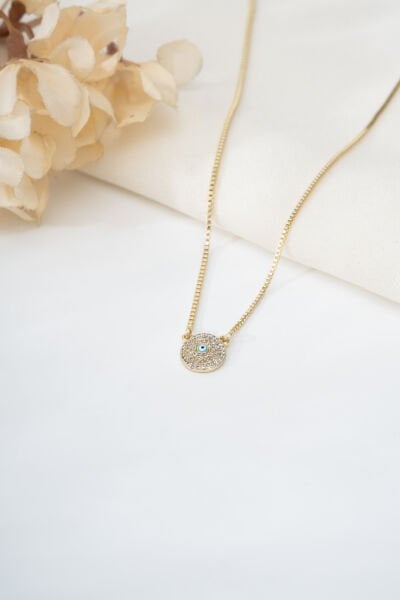 Xuping Gold Mini Taşlı Nazar Boncuklu Kolye