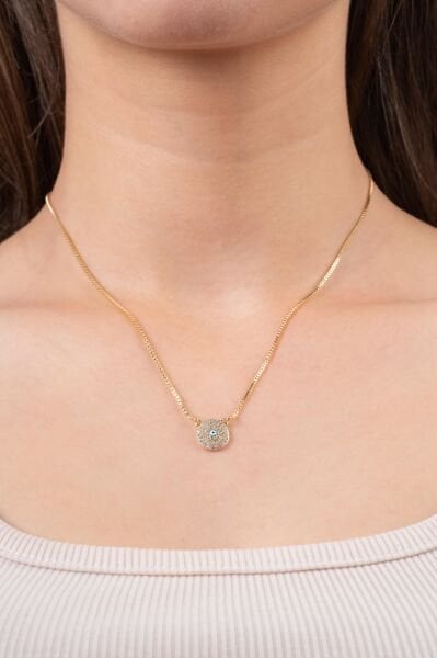 Xuping Gold Mini Taşlı Nazar Boncuklu Kolye