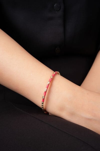 Rose Dorikalı Kırmızı Detaylı Bileklik