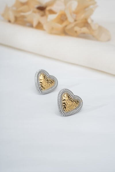 Xuping Çift Renk Kalp Küpe