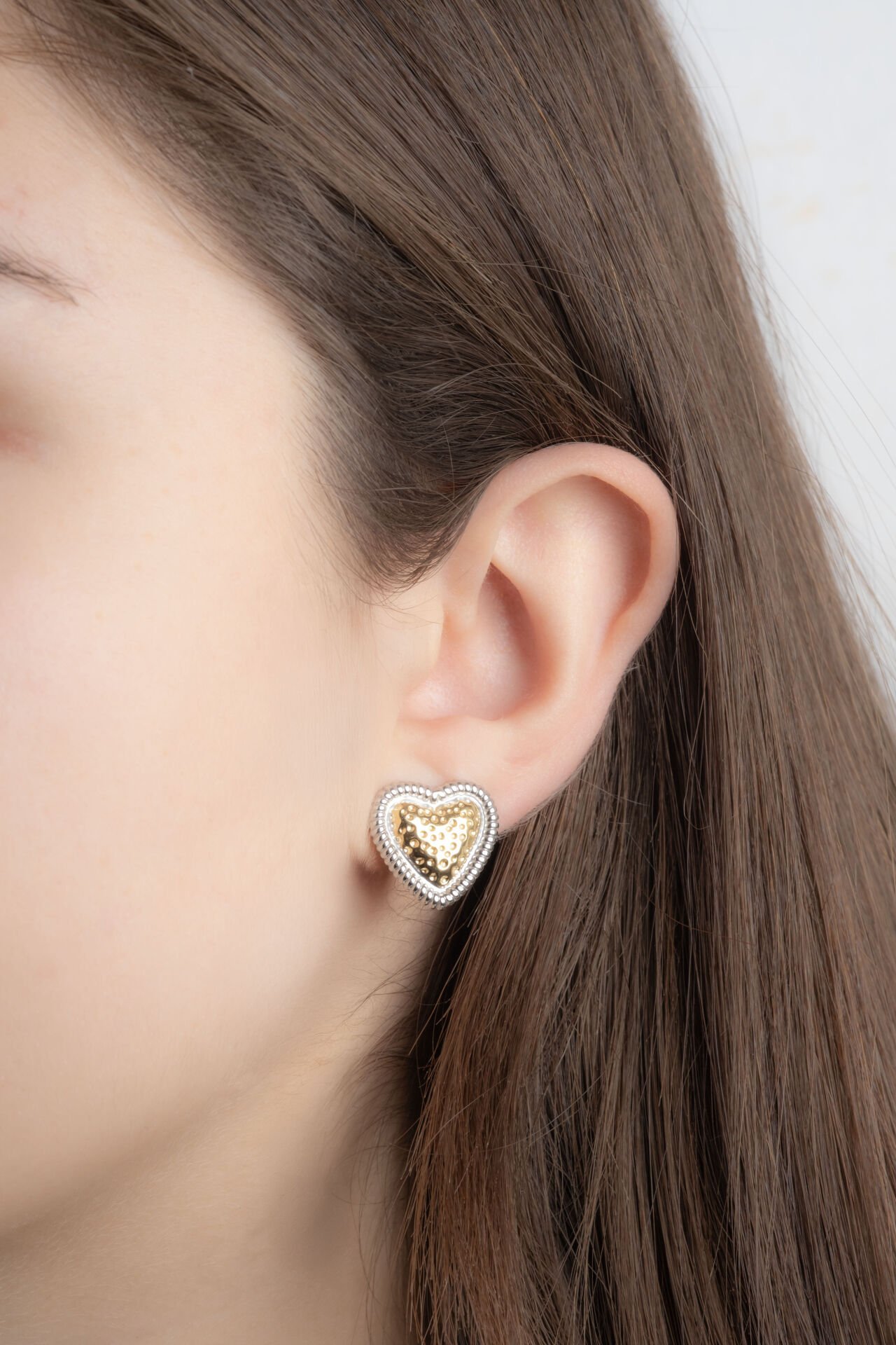 Xuping Çift Renk Kalp Küpe