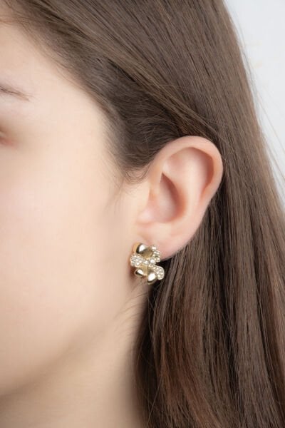 Xuping Gold Desenli Parlak Çiçek Küpe