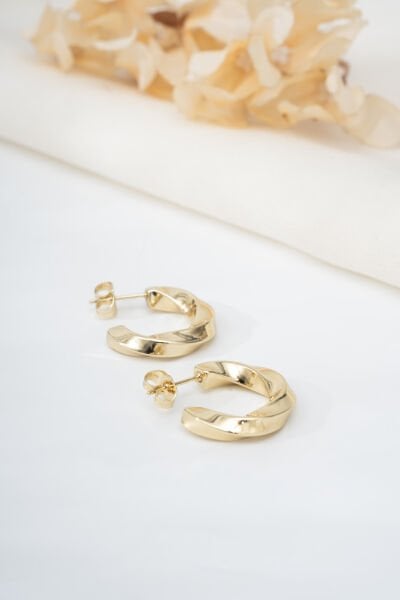 Xuping Gold Orta Boy Desenli Halka Küpe