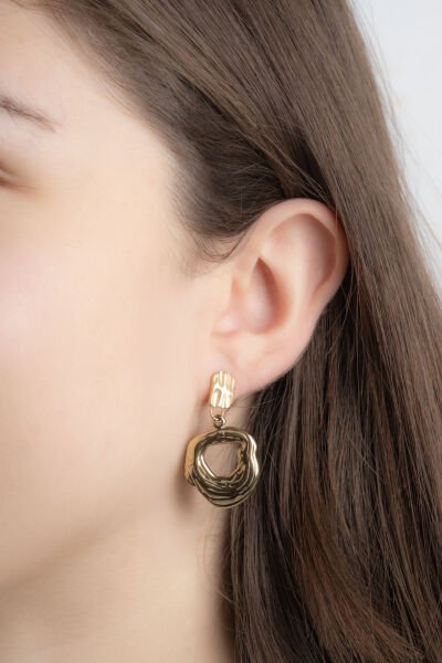 Xuping Gold Yamuk Daire Küpe