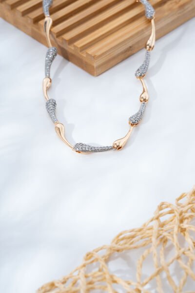 Rose Zirkon Taşlı Damla Kolye