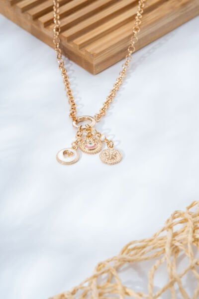 Rose Charmlı Zincir Kolye