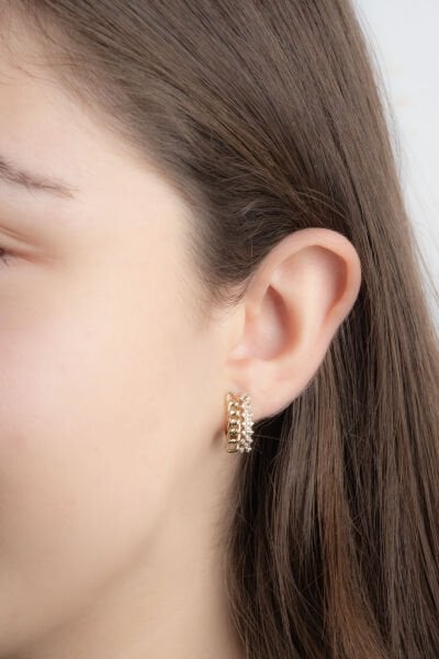 Xuping Gold Zincir Taşlı Küpe