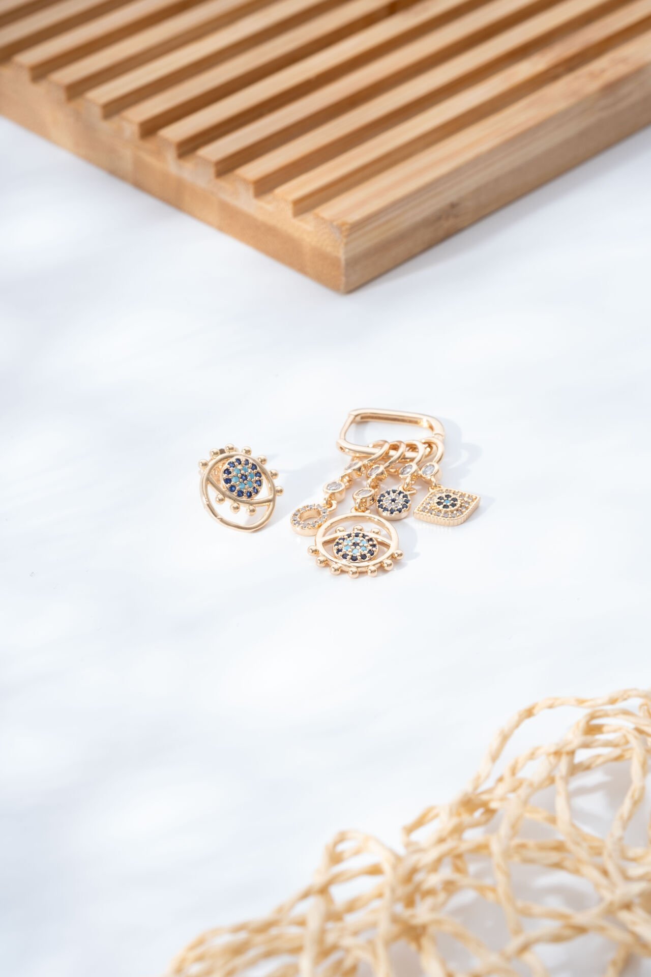 Rose Mavi Puanlı Küpe