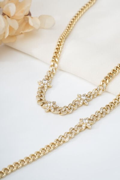 Xuping Gold Cam Çiçek Set