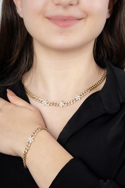 Xuping Gold Cam Çiçek Set