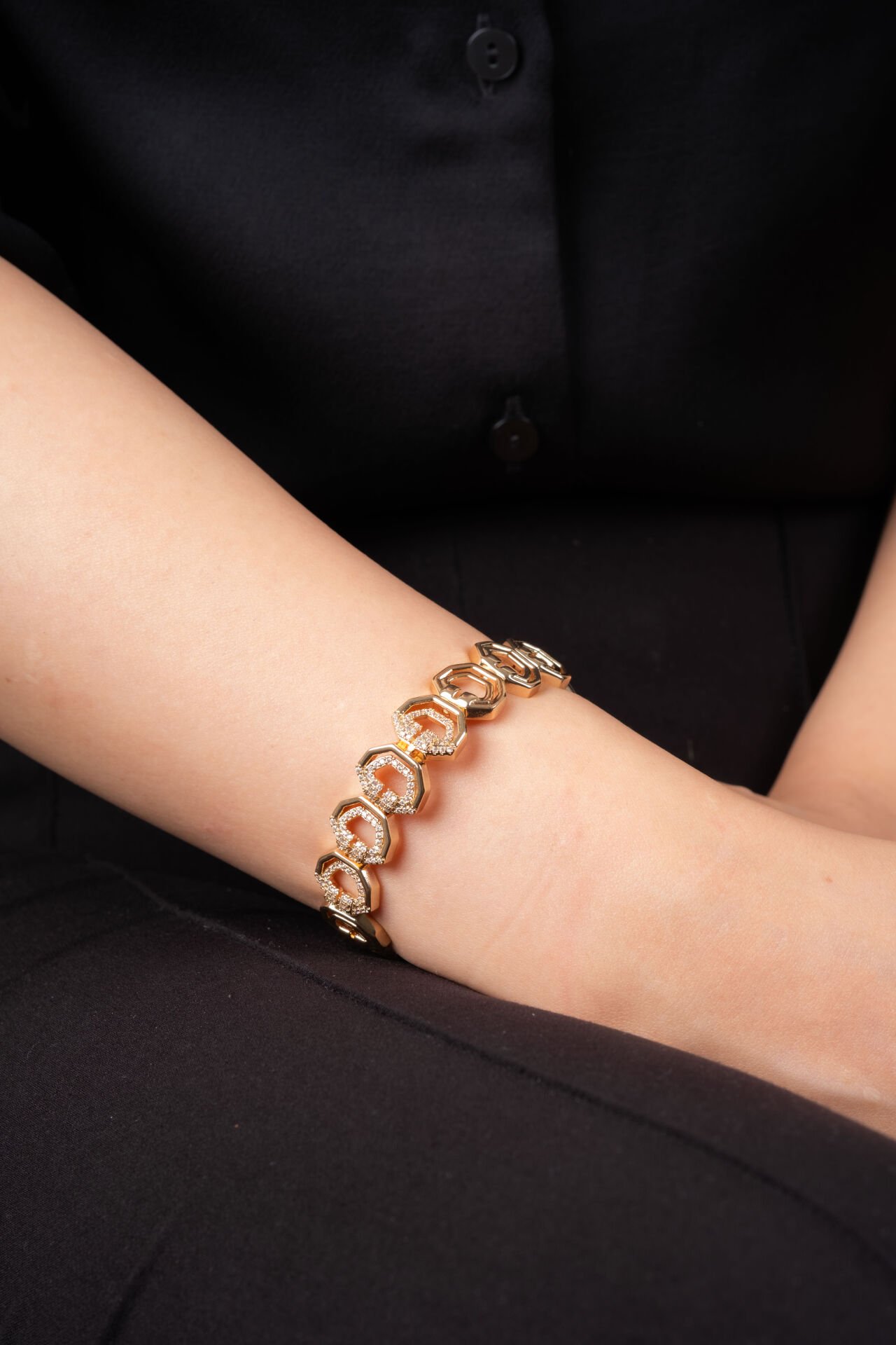 Rose Taşlı Sekizgen Bileklik