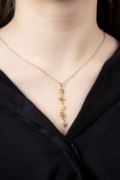 Gold Gezegen Y Kolye