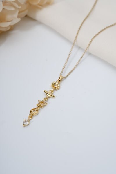 Gold Gezegen Y Kolye