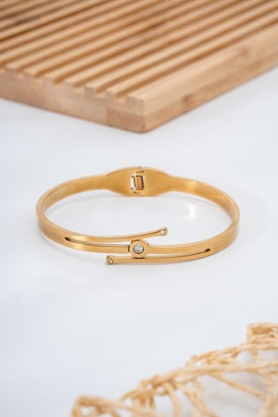 Çelik Tek Taş Model Bileklik