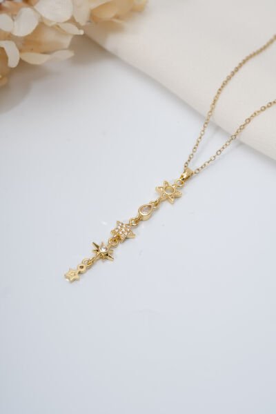 Gold Damla Y Kolye