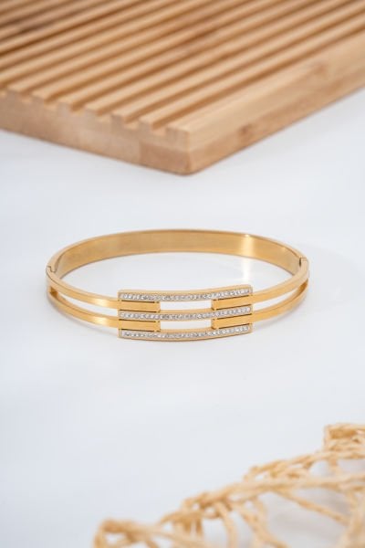 Çelik Taşlı Kaburga Model Bileklik