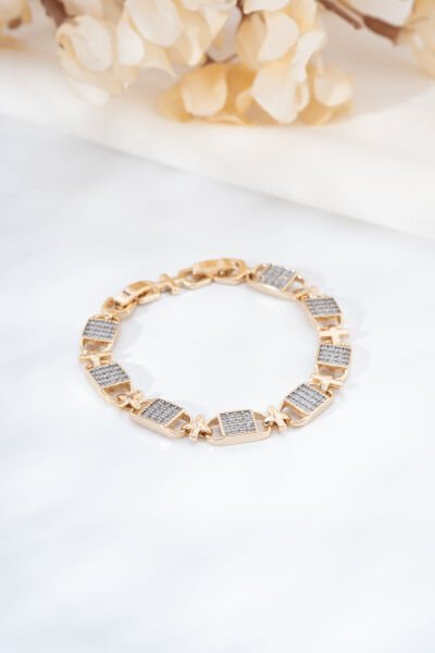 Rose Zirkon Taşlı Dikdörtgen Bileklik