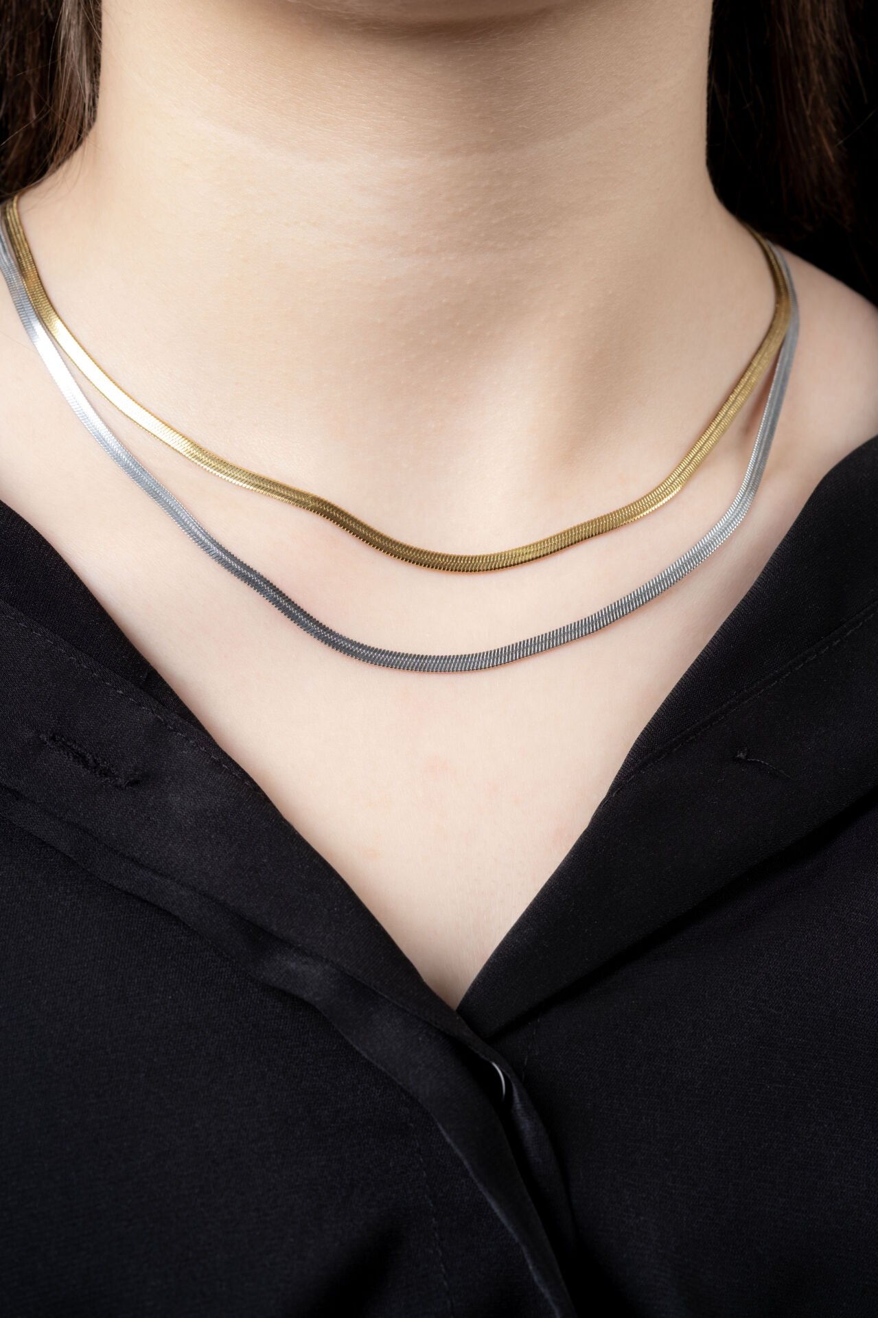 Çift Renk İtalyan Zincir Kolye