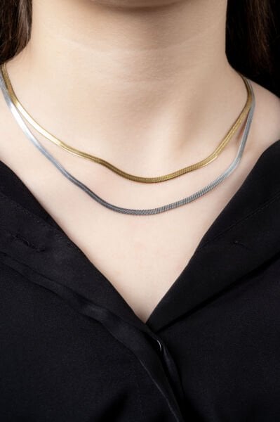 Çift Renk İtalyan Zincir Kolye
