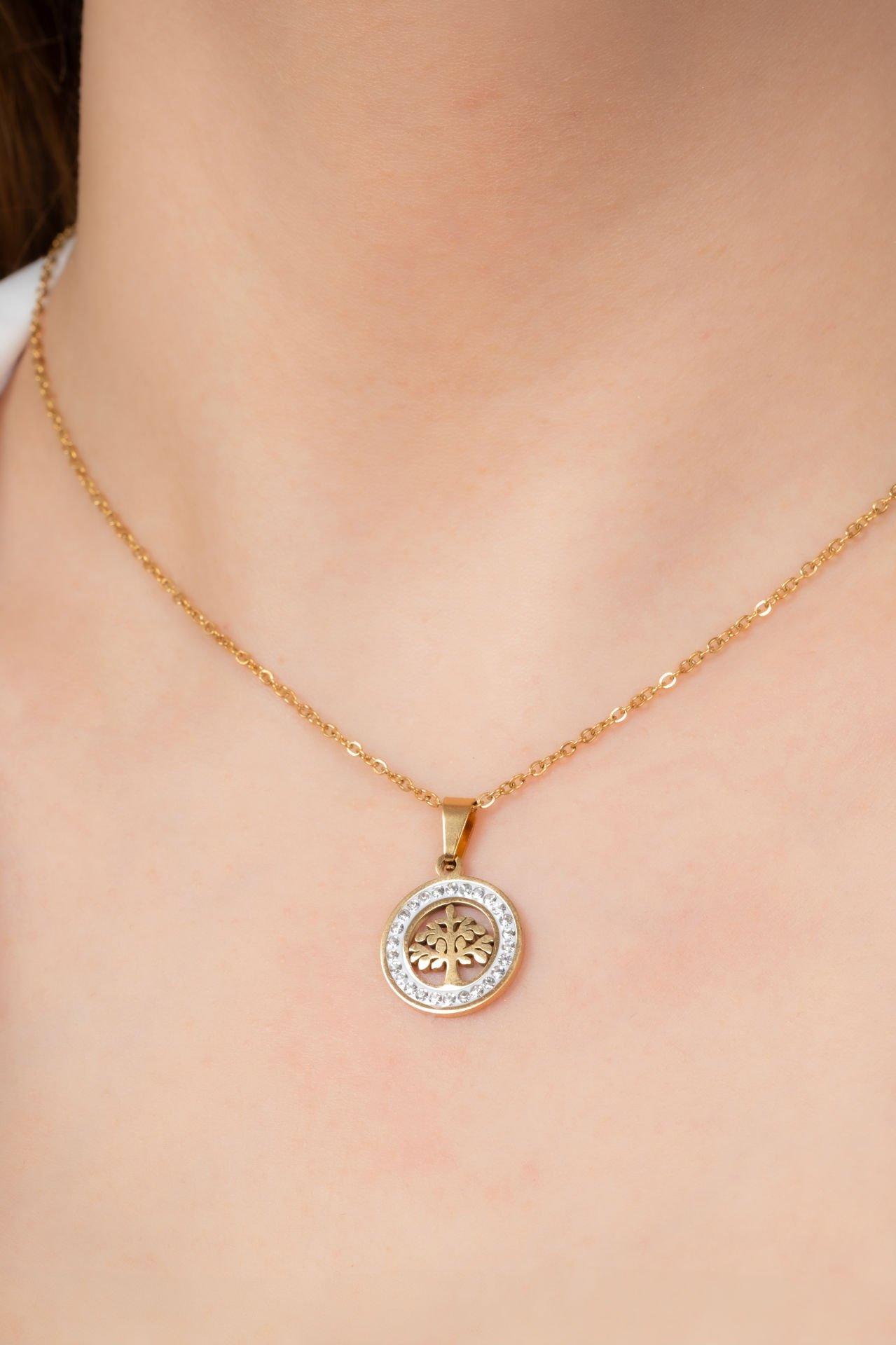 Çelik Hayat Ağacı Kolye