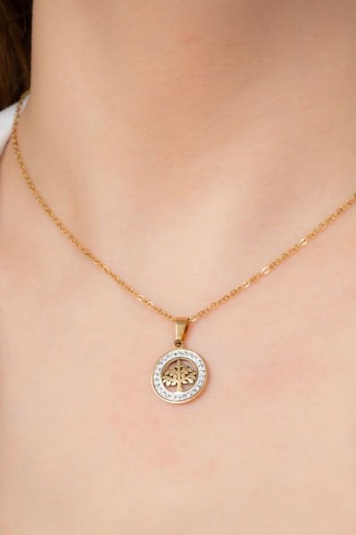 Çelik Hayat Ağacı Kolye