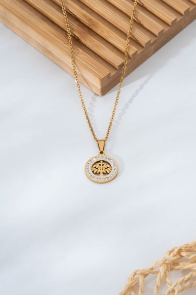 Çelik Hayat Ağacı Kolye