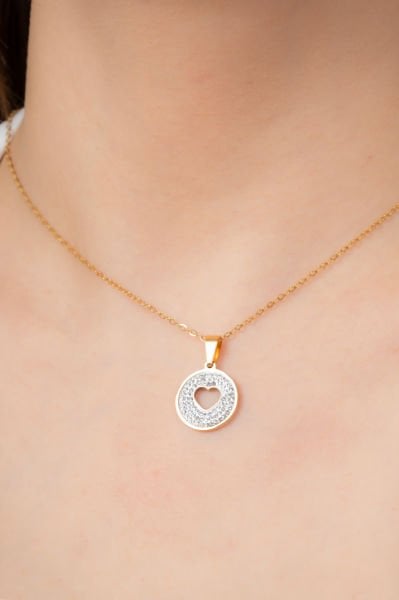 Çelik Taşlı Kolye