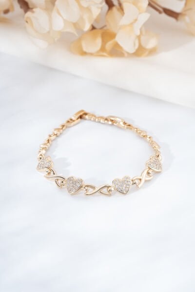 Rose Kalp Motifli Bileklik